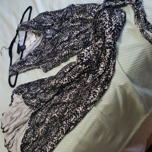 Lane Bryant maxi dress. Tie/sash at waist, and wrap type bottom of the dress